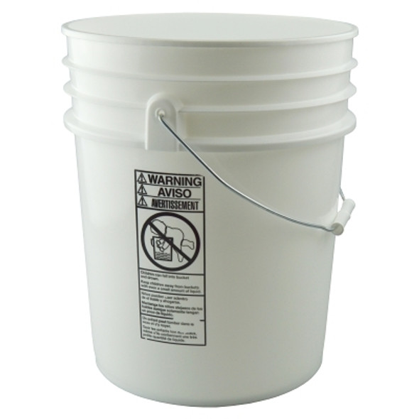 Plastic Pails, 5 gal, 12.24 Dia., White