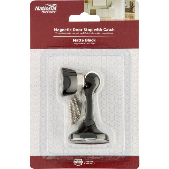 National Hardware Matte Black Magnetic Door Stop N830-573 247152