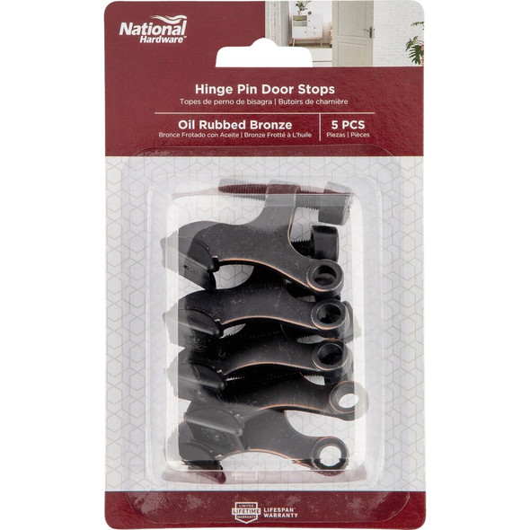 National Hardware Oil Rubbed Bronze Hinge Pin Door Stop (5-Pack) N830-565 236900