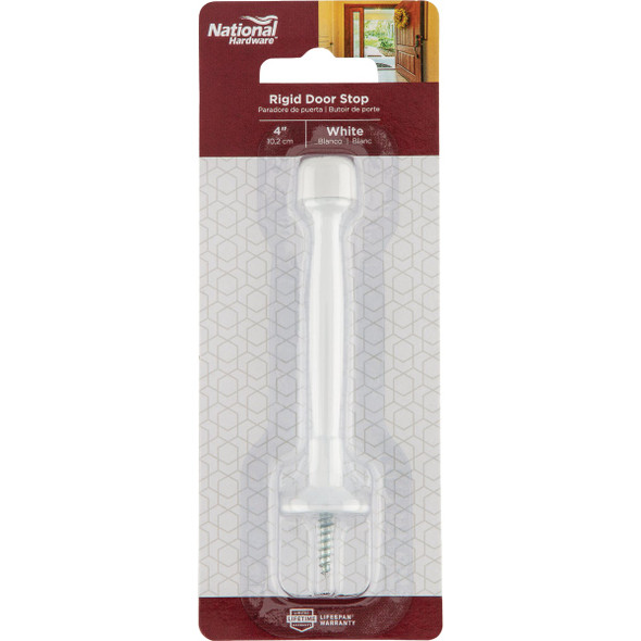 National Hardware 4 In. White Rigid Door Stop N830-552 221649