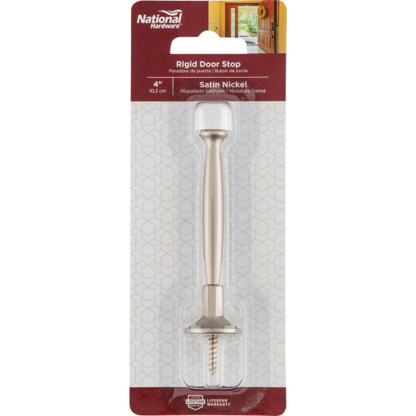 National Hardware 4 In. Satin Nickel Rigid Door Stop N830-550 219438