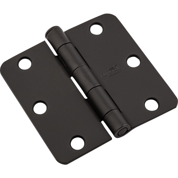 National Hardware 3 In. Black Door Hinge with 1/4 In. Radius N830-430