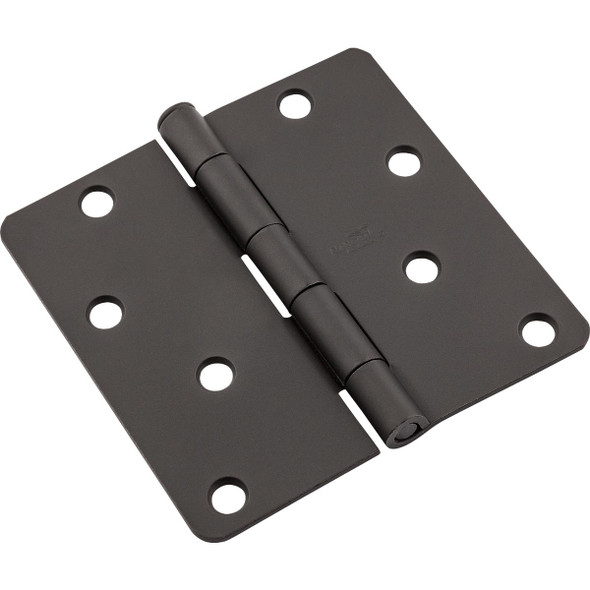 National Hardware 4 In. Black Door Hinge with 1/4 In. Radius N830-432