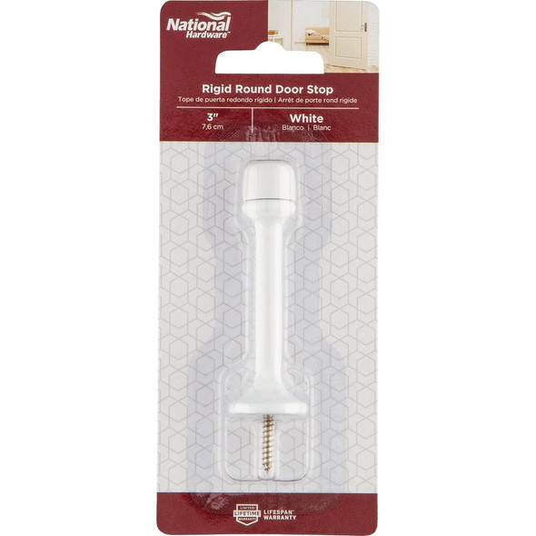 National Hardware 3 In. White Rigid Round Door Stop N830-549 218045