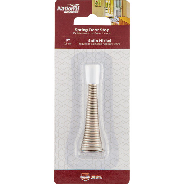 National Hardware 3 In. Satin Nickel Spring Door Stop N830-555 225352
