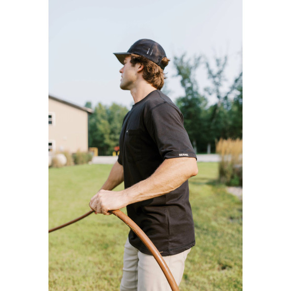 Berne Performance Men's 3XL Tall Black Short Sleeve Pocket T-Shirt Berne Performance Men's 3XL Tall Black Short Sleeve Pocket T-Shirt