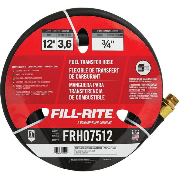 Fill-Rite 3-4 In. x 12 Ft. Fuel Transfer Hose FRH07512 572595