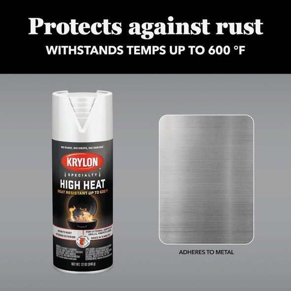 Krylon Flat White 12 Oz. High Heat Spray Paint K01505777 779321