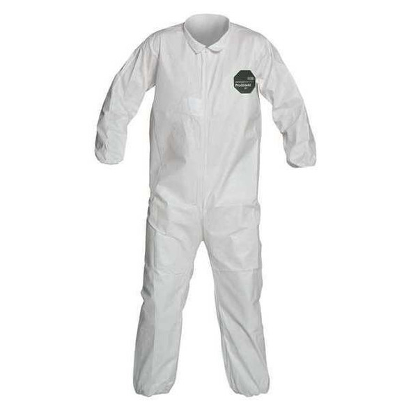 Dupont Collared Disposable Coveralls, 2XL, White, zipper NB125SWH2X002500