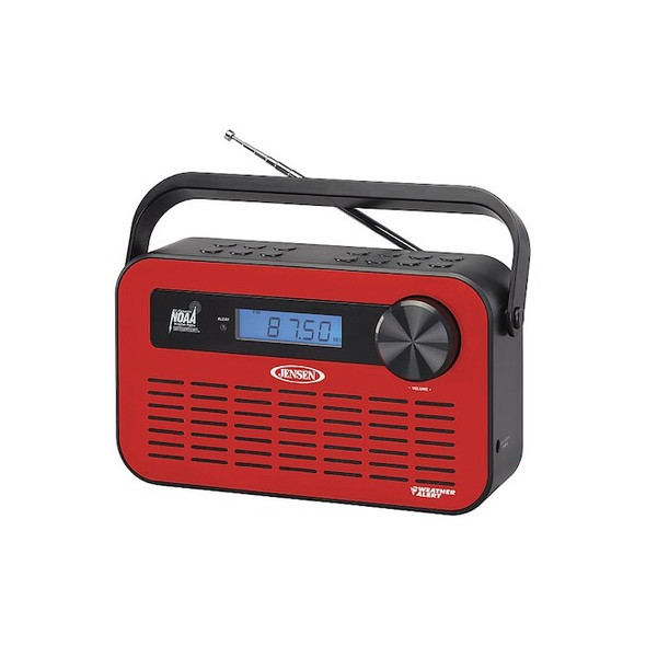 Jensen Portable Weather Radio,Red JEP-250