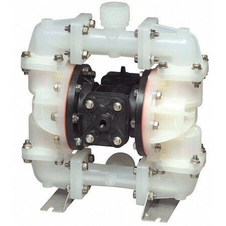Double Diaphragm Pump, PVDF, Air Operated, PTFE, 23 gpm GPM 220 Degrees F