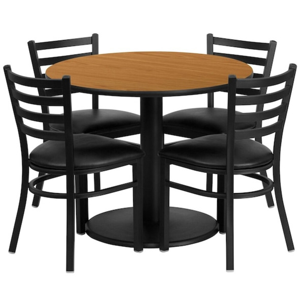 Round Natural Laminate Table, 36" W, 36" L, 30" H, Laminate Top, Wood Grain  RSRB1031-GG