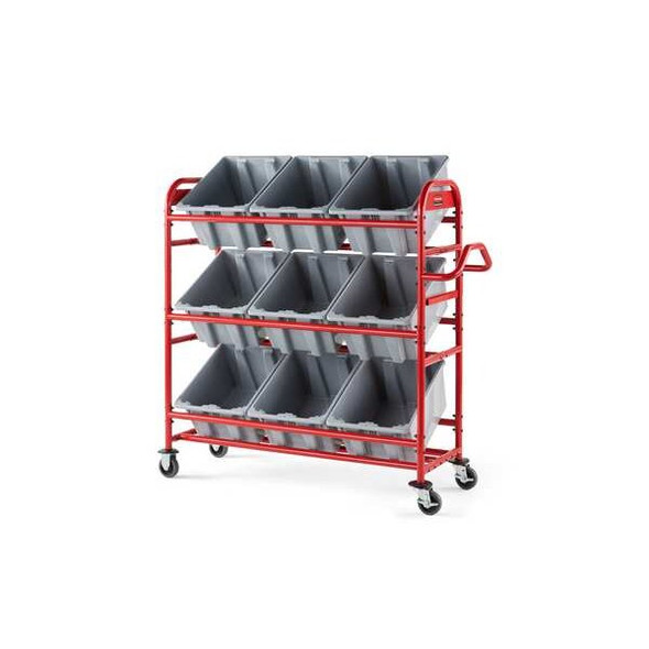 Rubbermaid Commercial Tote Cart,Red,3 Shelves,450 lb,20-1/4" W 2144269 Rubbermaid Commercial Tote Cart,Red,3 Shelves,450 lb,20-1/4" W 2144269