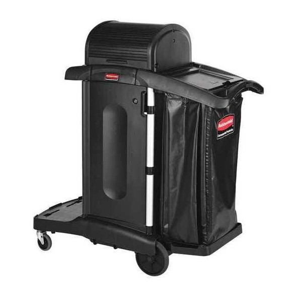 Rubbermaid Commercial Janitor Cart,Rubber Caster,3 Shelves 1861427