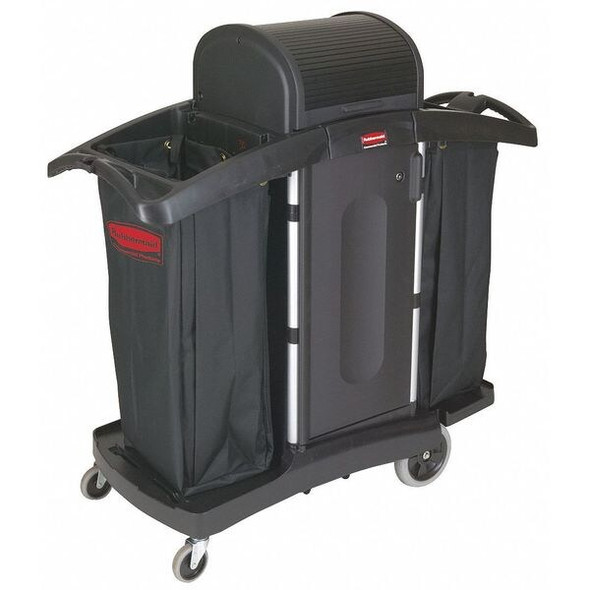 Rubbermaid Commercial Housekeeping Cart,Black,Structural Web FG9T7800BLA