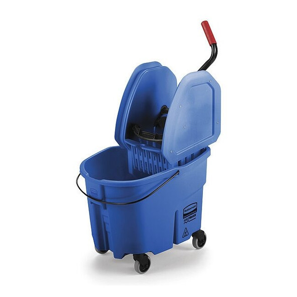 8 3/4 gal WaveBrake Down Press Mop Bucket and Wringer, Blue, Polypropylene