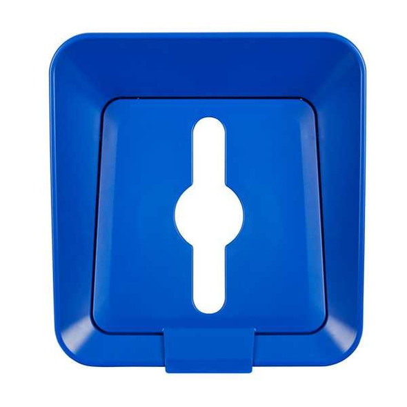 Rubbermaid Commercial 23 gal Square Recycling Can, Flat with Top Opening, Black, 1 Openings 2078980