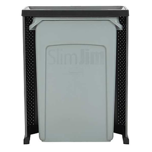 Elevate(TM) 23 gal Rectangular Indoor Metal Can, Gray, None, Metal, 12 3/4 in