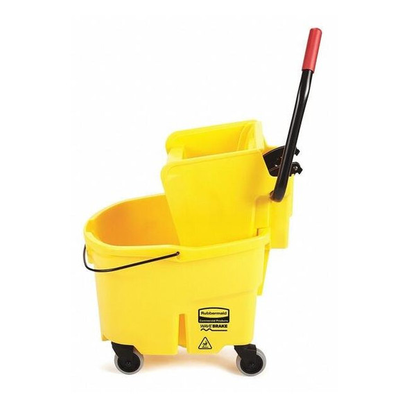 Mop Bucket and Wringer with Side Press,6 1/2 gal Capacity, Yellow