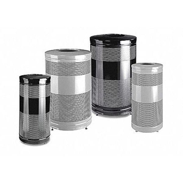 Classics 51 gal Round Outdoor Can, Black, None, Steel, Not Applicable