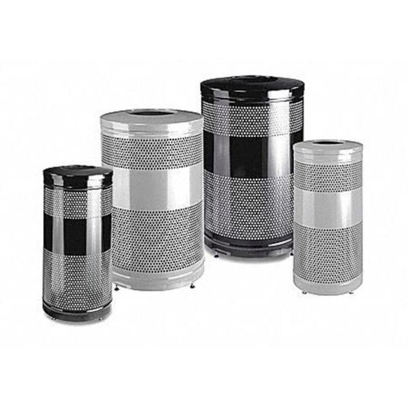 Classics 51 gal Round Outdoor Can, Black, None, Steel, Not Applicable  FGS55ETBKPL