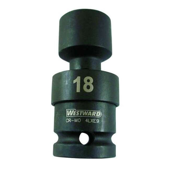 WESTWARD 1/2 in Drive Impact Socket Standard Socket, Black Oxide,7/8 in