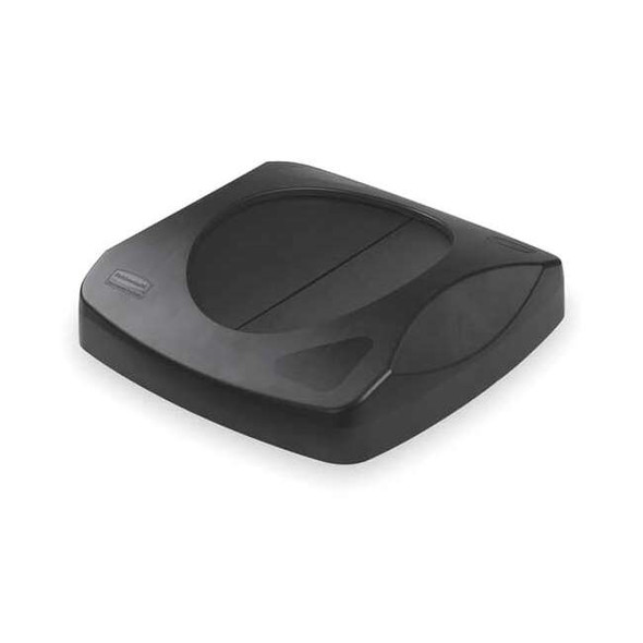 Untouchable(R) 23 gal Trash Can Lid, Swing Black, Resin, 1 Openings 16 in W/Dia