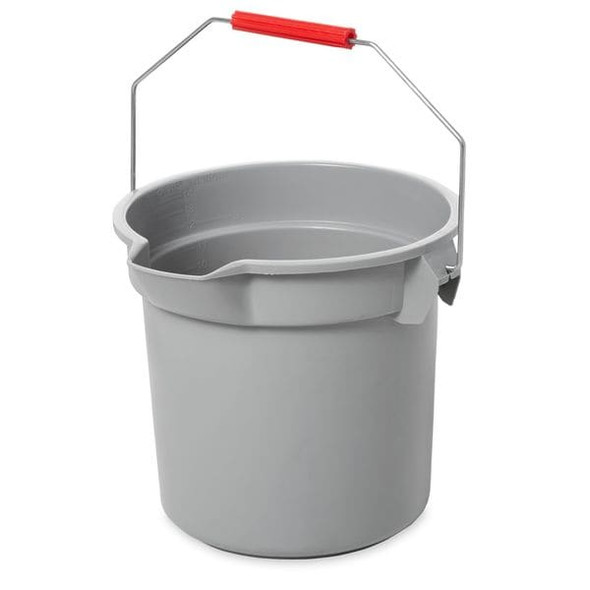 Rubbermaid Commercial 3 1/2 gal Round Bucket, 11-1/4 in H, 12 in Dia, Gray, Plastic FG261400GRAY