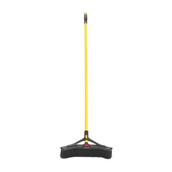 18 in Sweep Face Angle Broom, Medium, Synthetic, Black