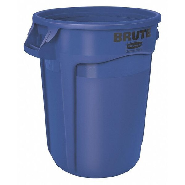 BRUTE 20 gal Round Heavy Duty Plastic Can, Blue, None, Plastic, Not Applicable