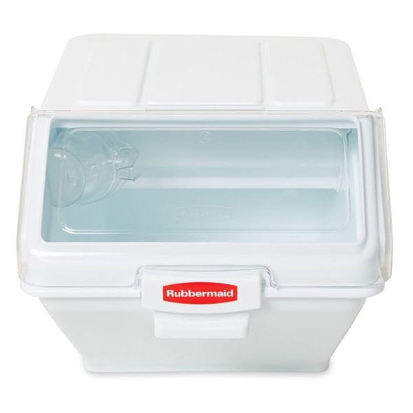 Rubbermaid Commercial Bulk Storage Bin,50lb,w/Scoop and Lid FG9G5800WHT