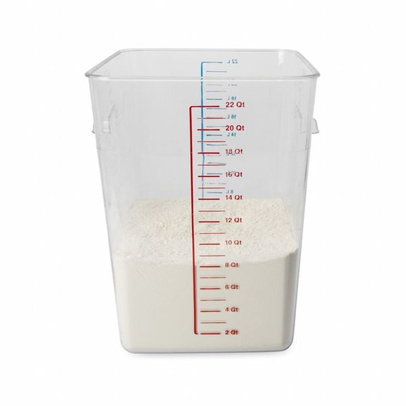 Rubbermaid Commercial Square Storage Container,22 qt,Clear FG632200CLR
