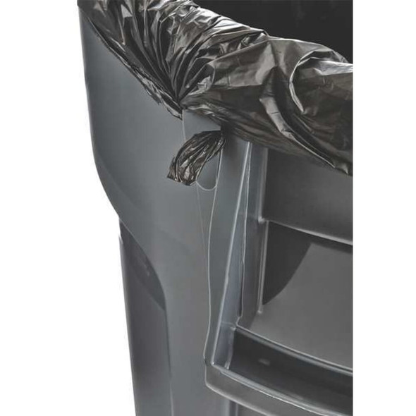 BRUTE(R) 32 gal Trash Can Lid, Flat Gray, Resin, 0 Openings 22 1-4 in W-Dia  FG263100GRAY