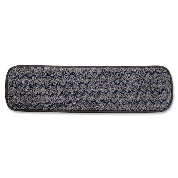 Rubbermaid Commercial 20.8 in L Flat Mop Pad, Hook-and-Loop Connection, Gray, Microfiber 1863895