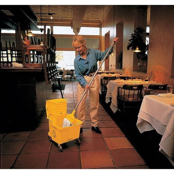 1 in String Wet Mop, 18 oz Dry Wt, Slide On Connection, Looped-End, Blue, Cotton/Synthetic