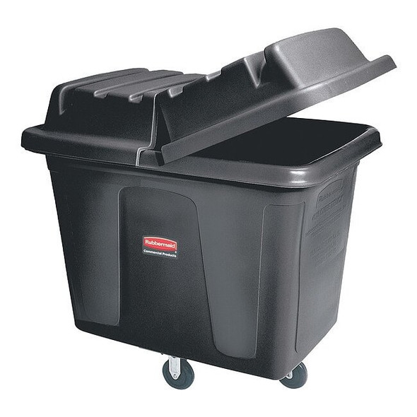Rubbermaid Commercial Cube Truck,7/16 cu. yd.,400lb. Cap,Black FG461200BLA