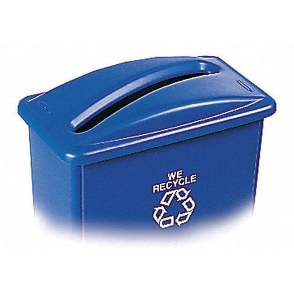 Slim Jim(R) 23 gal Recycling Lid, Dome Blue, Resin, 1 Openings 11 1/2 in W/Dia