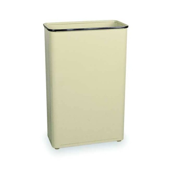 24 gal Rectangular Indoor Metal Can, Almond, None, Steel, 21 in