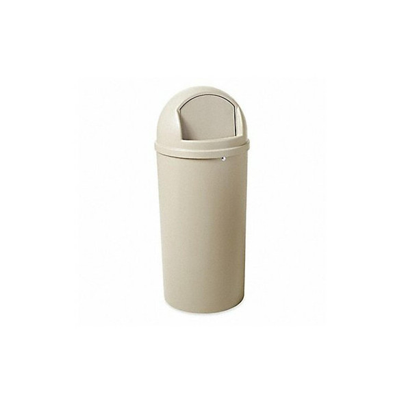 Marshal 15 gal Round Indoor Plastic Can, Beige, None, Plastic, Not Applicable