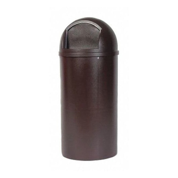 Marshal 25 gal Round Indoor Plastic Can, Brown, None, Plastic, Not Applicable