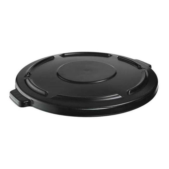 BRUTE(R) 44 gal Trash Can Lid, Flat Black, Resin, 0 Openings 24 1/2 in W/Dia
