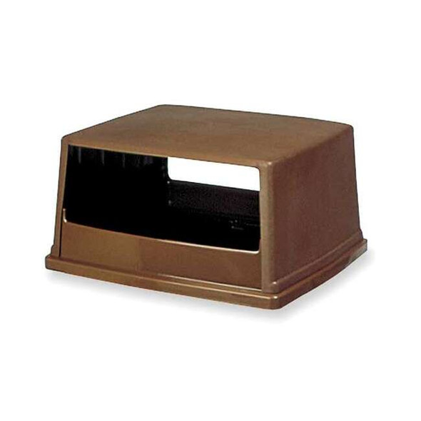 Glutton(R) 56 gal Trash Can Top, Canopy Brown, Resin, 2 Openings 23 in W/Dia