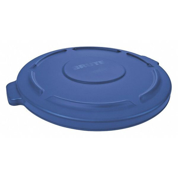 Brute Trash Can Lid, Round, 20 gal Capacity, Resin, Blue