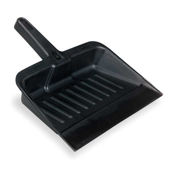 Hand Held Dust Pan, Black, Polypropylene, Overall Width: 8 1/4 in