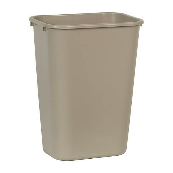 Deskside 10 gal Rectangular Indoor Plastic Can, Beige, None, Plastic, 11 in