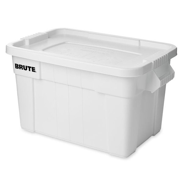 Stack & Nest Storage Tote W/ Lid, 20 gal, 27-3/4 in L x 17-3/8 in W x 15-1/8 in H, White, Plastic