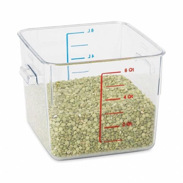 Rubbermaid Commercial Square Storage Container,6 qt,Clear FG630600CLR