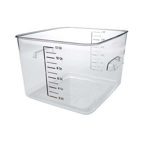 Rubbermaid Commercial Square Storage Container,12 qt,Clear FG631200CLR