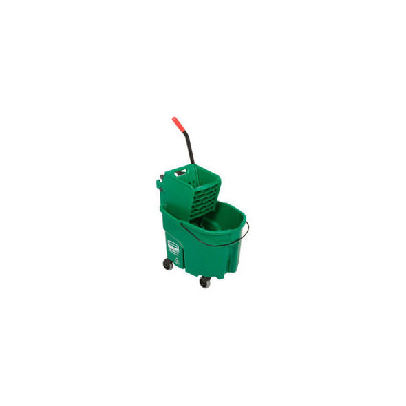 Rubbermaid WaveBrake 2.0 Side Press Mop Bucket & Wringer Combo 26-35 Qt. - Green