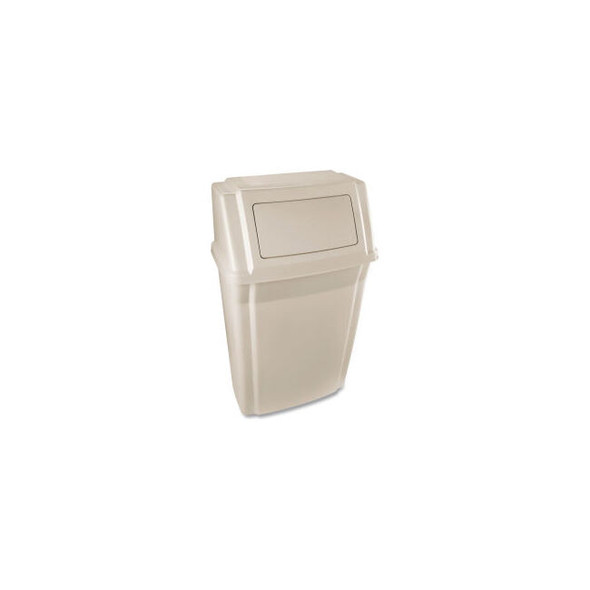 Rubbermaid Wall Mount Trash Can with Swing Lid Beige